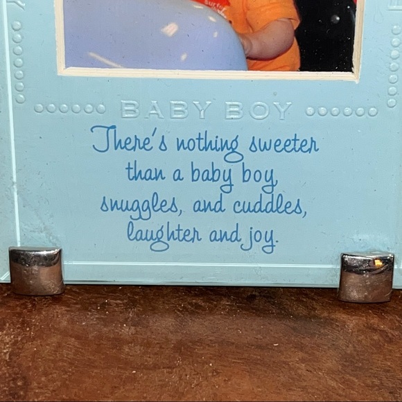 Baby boy picture frame easel display cross charms  nothing sweeter VERY NICE - Picture 4 of 7